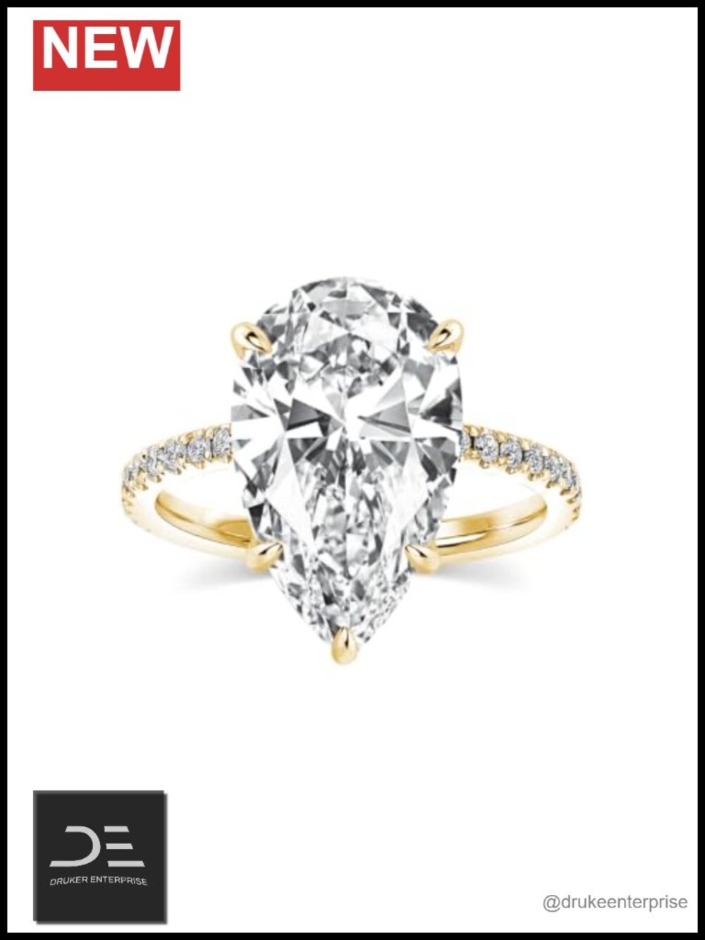 Pear Promise Ring Sterling Silver 5ct CZ Women